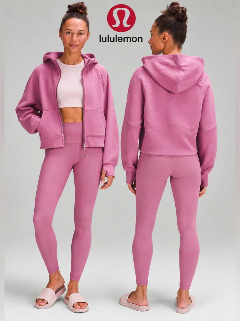 Lululemon Scuba Oversized Full-Zip Hoodie in Velvet Dust Pink